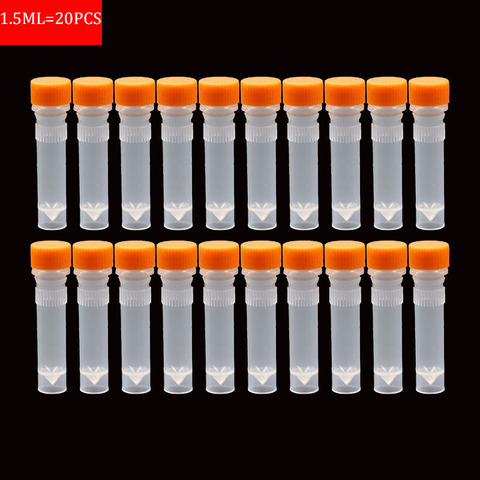 20pcs1.5ml Laboratory Tube with Silicone Gasket Plastic Transparent Tube Sample Storage Container Centrifuge Tube Without Scale ► Photo 1/6