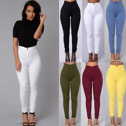 Hirigin New Women's Denim Skinny Pants High Waist Stretch Jeggings Slim Pencil Trousers ► Photo 1/6