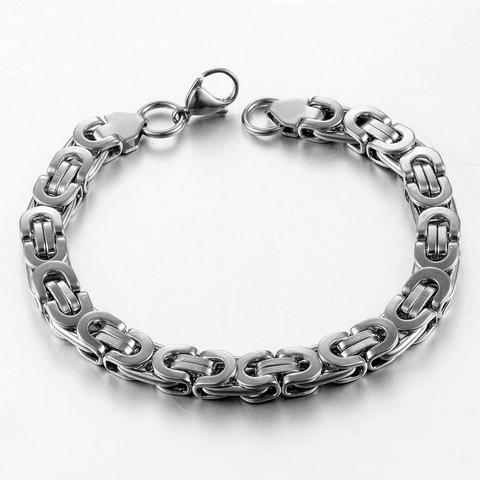 Stainless Steel Byzantine Bracelet Fashion Jewelry Width 8.5mm Length 23cm ► Photo 1/4