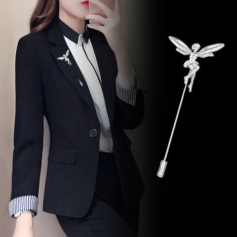 New Cute Long Needle Brooches Kids Jewelry Female Angel Simple Men's Suit Metal Brooch Pin Badge Scarf Buckle Women Accessories ► Photo 1/6