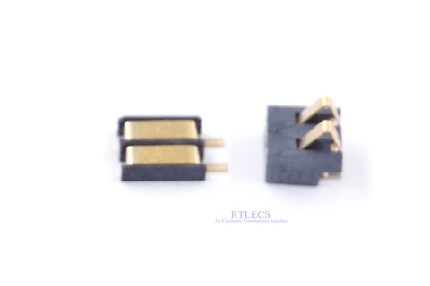 5pcs Spring Compression Contact 2.5 mm Pitch 2 Pin Female Male Connector Surface Mount Rechargeable Battery Connector Gold Flash ► Photo 1/5