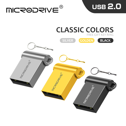 3 color mini tiny 32GB pendrive metal USB flash drive 16GB 32GB 64GB 128GB pen drive USB2.0 tiny memory stick U Disk cle usb ► Photo 1/6