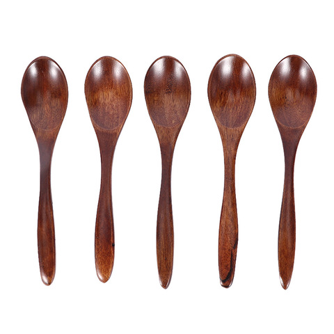 5 pcs/lot Kitchen Wooden Spoon Bamboo Cooking Utensil Tool Soup Teaspoon Coffee Spoon Tableware Practical ► Photo 1/5