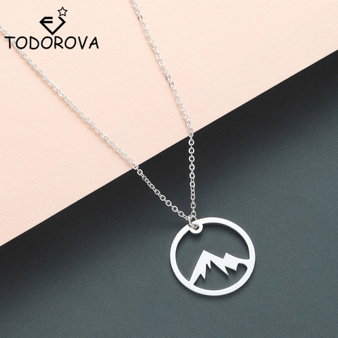 Todorova Fashion Snow Mountain Necklace Women Stainless Steel Mountain Range Jewellery Nature Hiker Climbing Lover Gifts Collier ► Photo 1/6