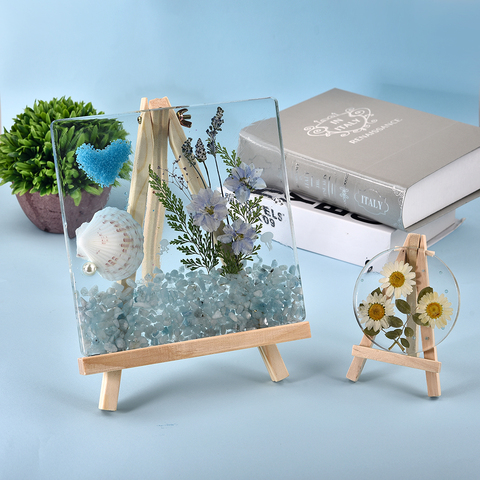 Natural Wood Mini Easel Frame Tripod Resin Mold Craft Display Stand Children Painting Craft for Drawing Board Home Decoration ► Photo 1/6
