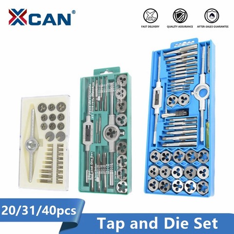 XCAN Tap and Die Set 20/31/32/40pcs  Screw Thread Plug Taps Wrench Die Alloy Steel Hand Tapping Tools Screw Tap Die ► Photo 1/6