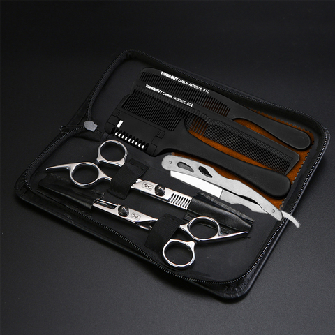 Professional Japan 440c 6 Inch Hair Scissors Set Cutting Shears Thinning Barber Scissors set Barber Hairdressing Scissors ► Photo 1/6