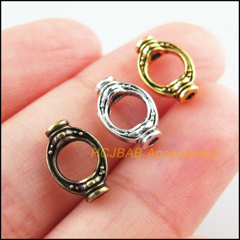 50Pcs Retro Tibetan Silver Antiqued Gold Bronze Tone Oval Frame Spacer Beads Charms 8x11.5mm ► Photo 1/3