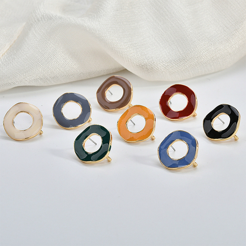 Morandi retro shaped hollow round simple earrings DIY handmade jewelry earrings accessories material ► Photo 1/5