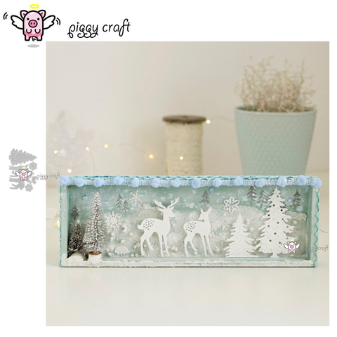 Piggy Craft metal cutting dies cut die mold Christmas deer tree snowflake Scrapbook paper craft knife mould blade punch stencils ► Photo 1/6