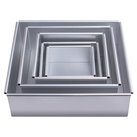 Baking Mold 4/5/6/7/8/9/10/11/12/14 inch Square Open Bottom Cake Mold Aluminum Baking Tool Cake Mold ► Photo 1/6