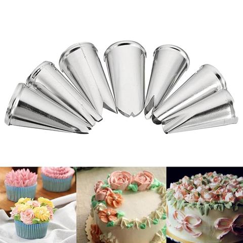 Cake Pastry Fondant Tools 7 Pcs/lot Metal Stainless Steel Decorating Tip Leaves Icing Cream Piping Nozzles Cake Decoration Tubes ► Photo 1/6