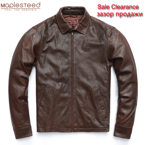 SALE CLEARANCE 100% Natural Sheepskin Genuine Leather Jacket Men Leather Jacket Man Leather Coat Spring Autumn M503 ► Photo 1/6