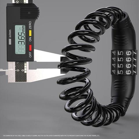 Durable Helmet Lock Chain 4 Digit Password Combination Portable Bike Motorcycle Anti-theft Cable Lockstitch ► Photo 1/6