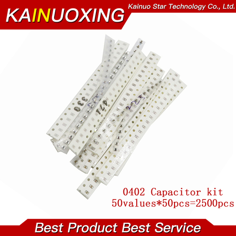 0402 SMD Ceramic Capacitor Assorted Kit 1pF~10uF 50values*50pcs=2500pcs Chip Ceramic Capacitor Samples ki ► Photo 1/1