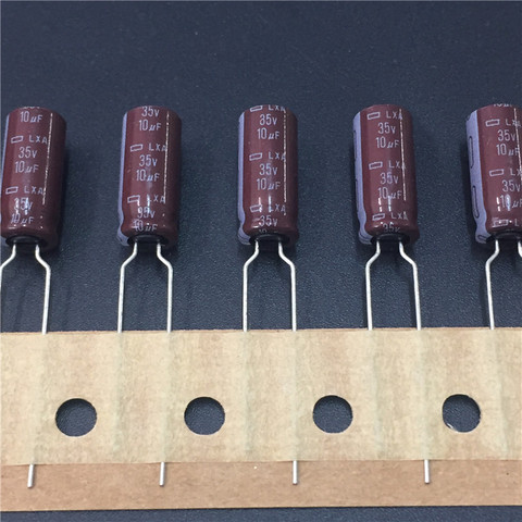 100pcs 10uF 35V NIPPON NCC LXA Series 6.3x15mm 35V10uF Aluminum Electrolytic Capacitor ► Photo 1/2