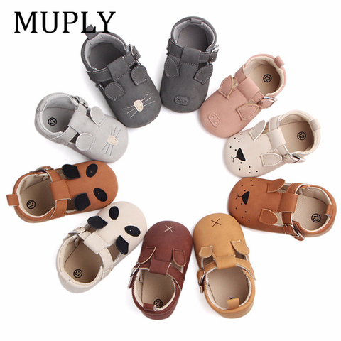 New 10 Colors Cute Animal Print First Walkers Soft sole Pu Leather Crib Girls Boys Sneakers Strap Baby Shoes For Drop Shipping ► Photo 1/6
