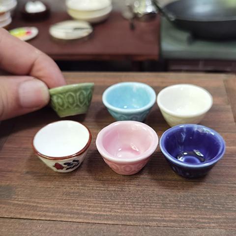 Mini Ceramic Soup Rice Bowl Plate Simulation Model Furniture Toys For Doll House Decoration 1/12 Dollhouse Miniature Accessories ► Photo 1/6