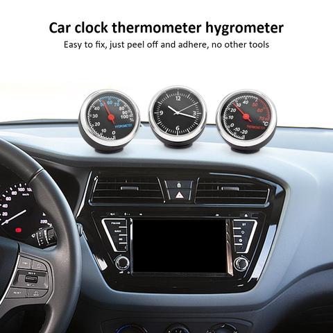 3Pcs/Set Mini Car Clock Car Thermometer Hygrometer Durable Quartz Clock Car Digital Practical Dashboards For Auto Boat ► Photo 1/6