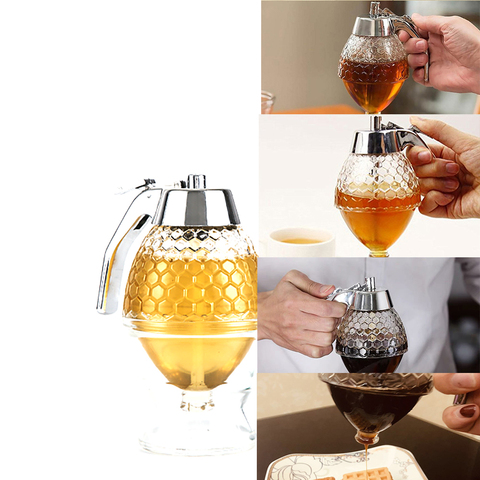 1PCS Honey Jar Juice Pot Dispenser 200Ml Drip Kettle Container Transparent Syrup Storage Holder Squeeze Bottle Kitchen Supplies ► Photo 1/6