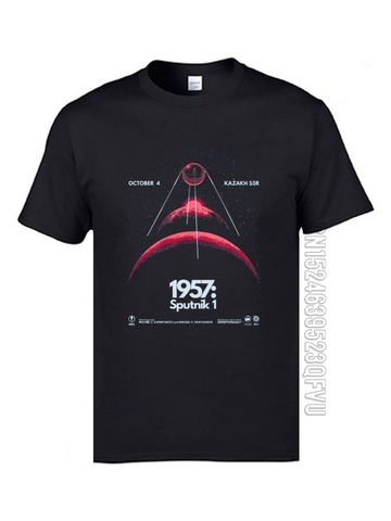 Soviet Sputnik Artificial Satellite Space T Shirts Father Tee Shirts 2022 Newest 100% Cotton Fabric Men Top T-shirts Customized ► Photo 1/6