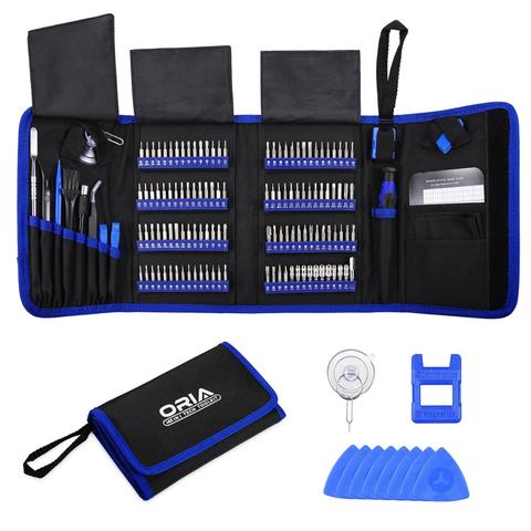 ORIA Magnetic Screwdriver Set 142 in 1 Repair Tools Kit with 120 Bits Precision Screwdriver Set with Magnetic Pad Portable Bag ► Photo 1/6