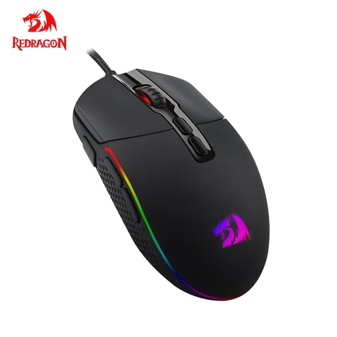 Redragon INVADER M719 RGB USB wired Gaming Mouse 10000 DPI programmable game mice backlight ergonomic laptop PC computer ► Photo 1/6