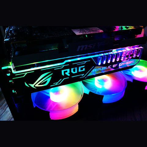 RGB25 RGB Graphics Card Stand Colorful Horizontal 12V 4Pin Supply with LED Light Card Holder for Home Office ► Photo 1/6