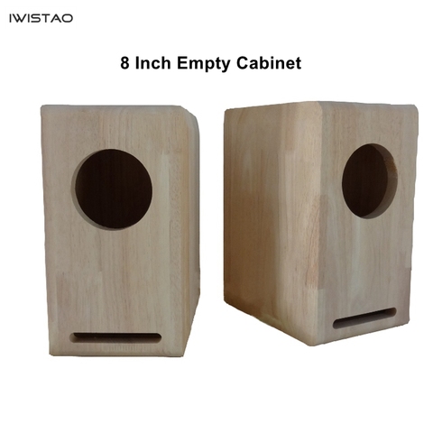 IWISTAO HIFI 8 Inch Full Range Speaker Empty Cabinet 27L 1 Pair Finished Wood Labyrinth Structure Blank for Tube Amp ► Photo 1/5