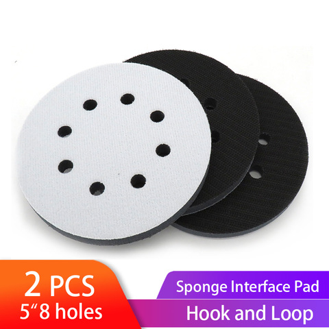 2pcs 5 Inch(125mm) 8-Hole Soft Sponge Interface Pad for Sanding Pads and Hook&Loop buffering pad ► Photo 1/6