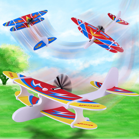 1Pc Airplanes Capacitor Electric Hand Launch Throwing Glider Aircraft Inertial Foam Toy Plane Model Outdoor Toy Vehicles ► Photo 1/6