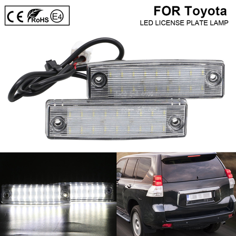 For Toyota Land Cruiser Prado TRJ150/GRJ15 #/GDJ15 #(Lexus GX 470) LED License Plate Light Lamp number plate light Error Free 2x ► Photo 1/6