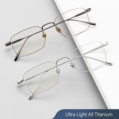 All Titanium Frame Ultra Light Pure Titanium Glasses Frame Square Myopia Glasses Men Titanium Alloy Frame Retro Frames SC10T ► Photo 1/6