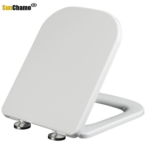 PP Square Toilet Seat Universal Flush Toilet for Household Use Urea-formaldehyde Toilet Seat Length 395 To 465mm, Width 345mm ► Photo 1/6