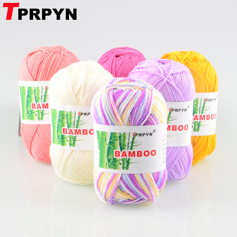 TPRPYN 1Pc=50g soft and smooth natural bamboo cotton hand woven yarn, baby cotton crochet knitted fabric ► Photo 1/6