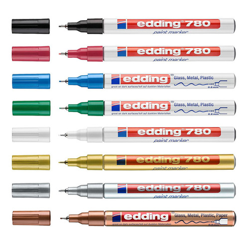 1pcs Edding 780 Paint Markers 0.8MM Fine Point Colored Oil Paint Pen Drawing on Anything Metallic Pen Art Supplies Stationery ► Photo 1/6