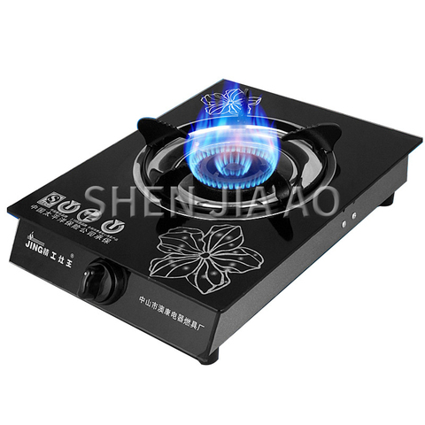 Home Liquefied gas stove Natural gas single stove Desktop firewood honeycomb stove Single furnace tempered glass panel cooktop ► Photo 1/6