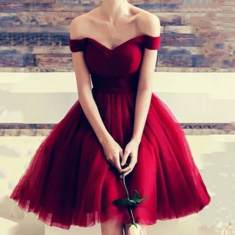 Verngo Simple Red Tull Prom Dresses Short Ball Gown Prom Dress Lace Up Back Dress Prom Gala Jurken Vestidos De De Noche - Price history & Review | AliExpress Seller -