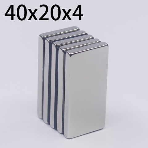 1/2/5/10/20Pcs 40x20x4 Neodymium Magnet 40mm x 20mm x 4mm N35 NdFeB Block Super Powerful Strong Permanent Magnetic imanes ► Photo 1/6