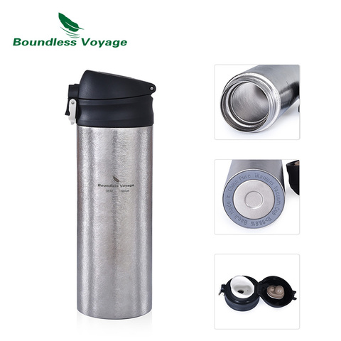 Boundless Voyage Titanium Double-Walled Vacuum Mug Drinking Mug Thermal Insulation Cup Titanium Coffee Tea Water Bottle Ti15162B ► Photo 1/6