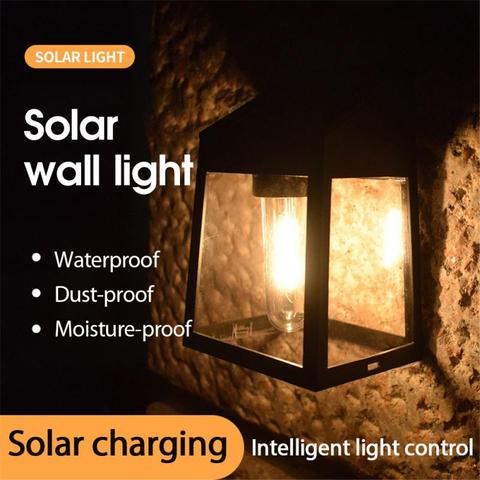 2pc solar led light outdoor garden decoration household waterproof tungsten wire wall lamp wall light home Accessories tools ► Photo 1/6