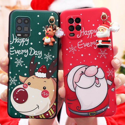 Christmas Santa Claus Deer Case For Xiaomi Mi 10T Redmi 9A 9C Note 10 Lite 9S 9 S 8T 8 t 7 5 6 Poco X3 F2 Pro Max Silicone Cover ► Photo 1/6