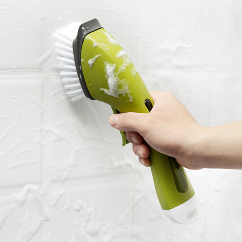 Cleaning Brush With Liquid Soap Dispenser Scrubber Detergent Sponge Brush Kitchen Cleaning Tools ► Photo 1/6