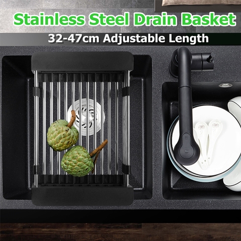 Stainless Steel Adjustable Telescopic Kitchen Over Sink Dish