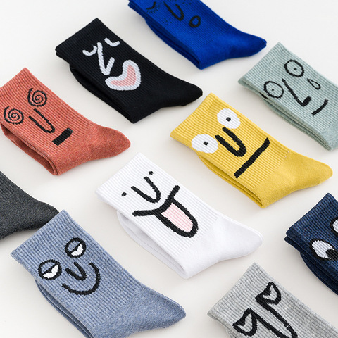 Fashion Art Anime Face Unisex Ankle Compression Socks Funny Harajuku Creative Sport Breathable Warm Winter Long Tube Male Socks ► Photo 1/6