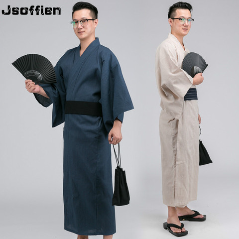 Japanes Traditional Kimono Man Long Sleeve Retro Samurai Stage Dance Clothing Male Robe Ancient Yukata Costume Hombres Quimono ► Photo 1/5