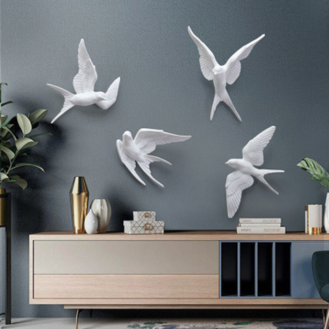 Nordic Creative White Resin Bird Figurines Home Decoration Art Crafts For Living Room Shelves Wedding Party Ornaments ► Photo 1/6