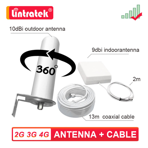 2G 3G 4G LTE GSM UMTS 360° Antenna Kit Outdoor + Indoor + Coaxial Cable for Cell Mobile Phone Signal Booster Amplifier Repeater ► Photo 1/6
