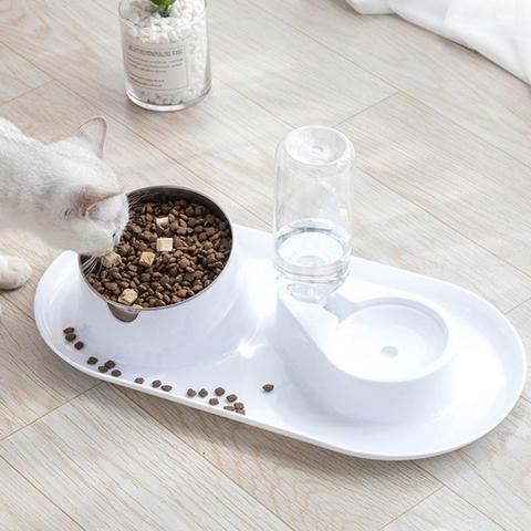 Pet Bowl Dog Bowls Cat Puppy Feeder Water Feeder Stainless Steel Cats Dogs Water Food Double Feeding Bowls Pet Feeder Supplies ► Photo 1/1