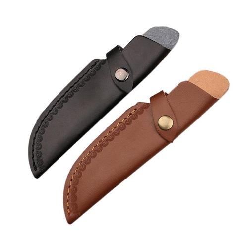 Hot 1pc 22cm Knife Sheath Leather Sheath  Straight Military Leather Belt Sheath Scabbard Case Bag For Fixed Knife Blade ► Photo 1/6